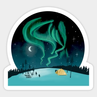 Spotting Northern lights in Finland Sticker